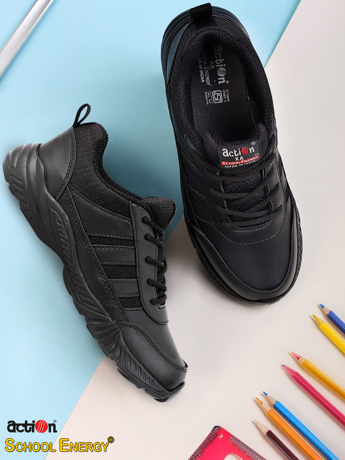 7145 Black Action School Energy Shoes