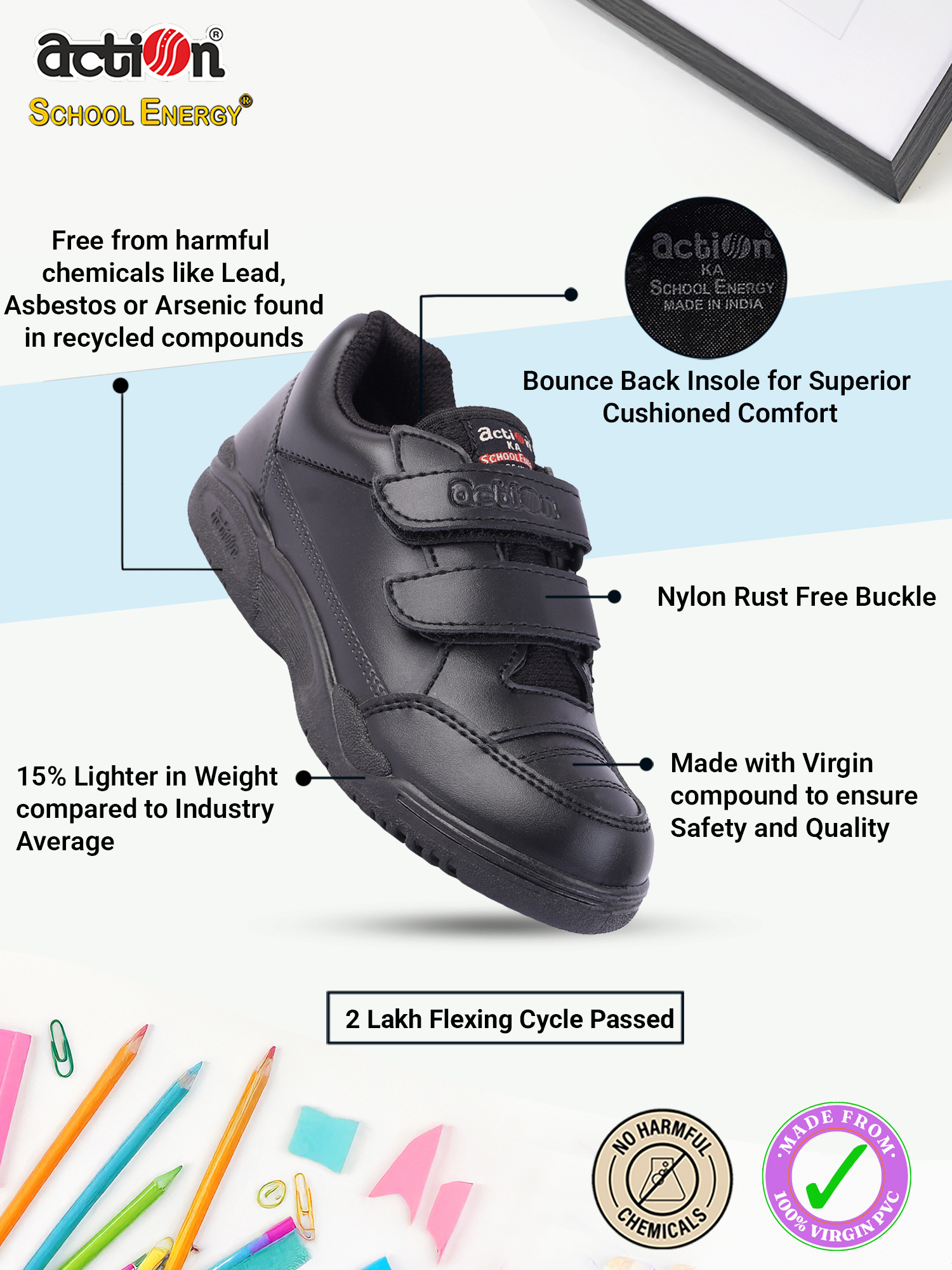 1260 Black Action School Energy Shoes
