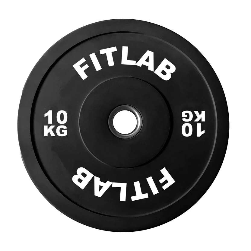 FITLAB Premium Black Bumper Plates - 10kg (Pair)