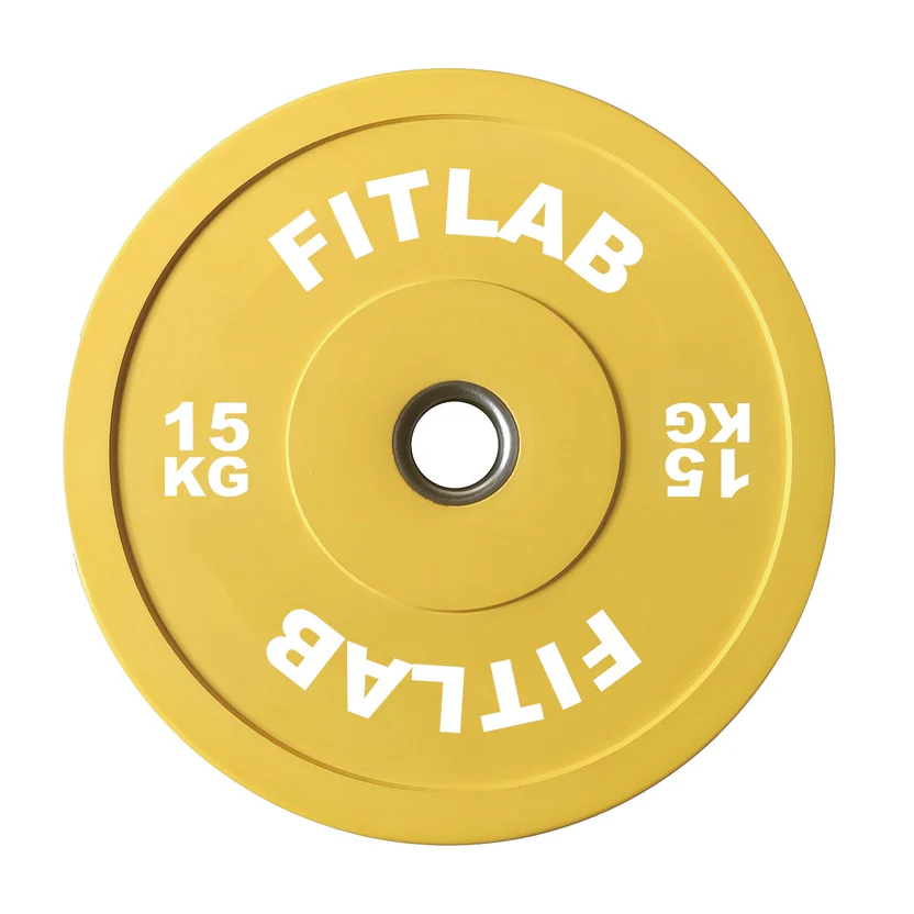FITLAB Premium Coloured Bumper Plates - 15kg (Pair)