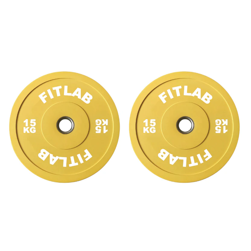 FITLAB Premium Coloured Bumper Plates - 15kg (Pair)