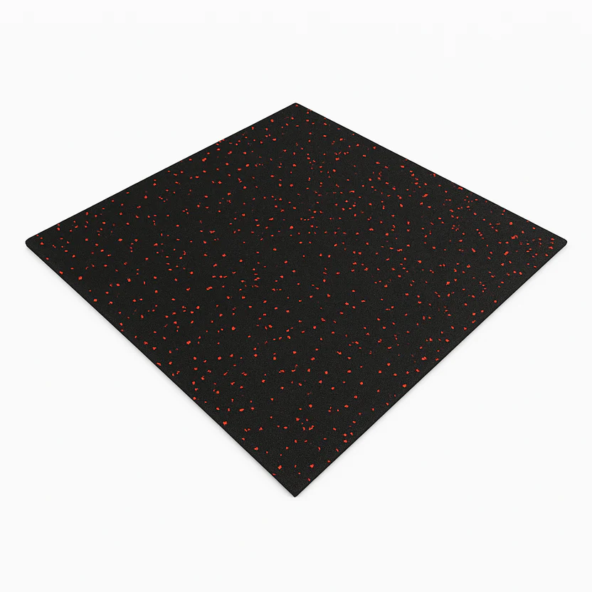 FITLAB 1m x 1m 15mm Thick Commercial Rubber Gym Flooring with Red Fleck
