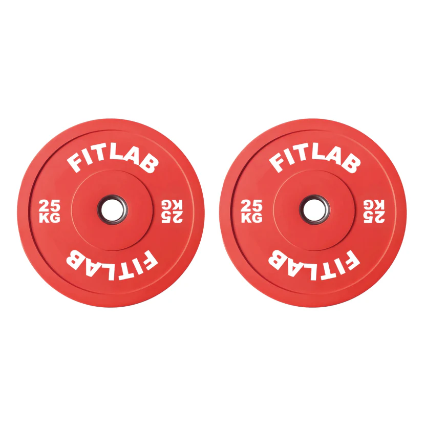 FITLAB Premium Coloured Bumper Plates - 25kg (Pair)