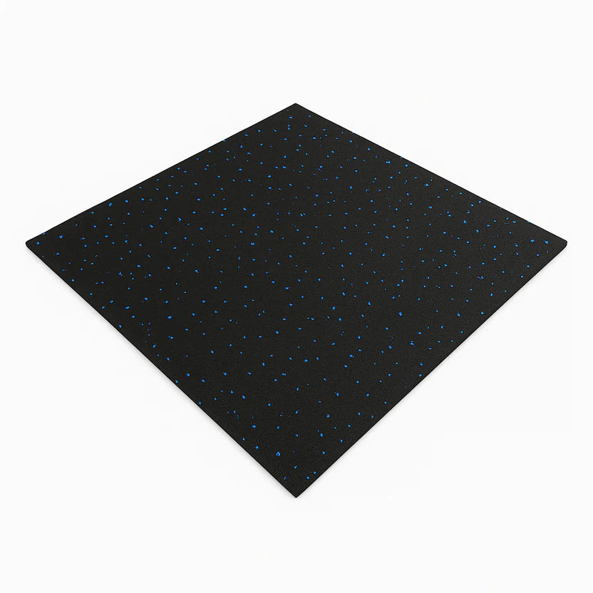 FITLAB 1m x 1m 15mm Thick Commercial Rubber Gym Flooring with Blue Fleck 