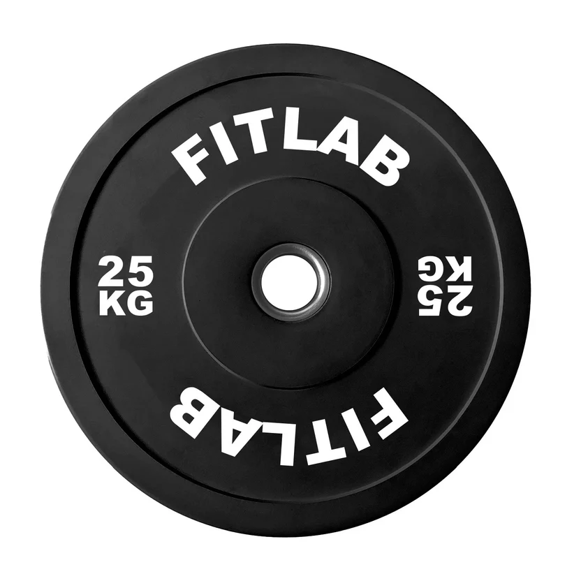 FITLAB Premium Black Bumper Plates - 25kg (Pair)