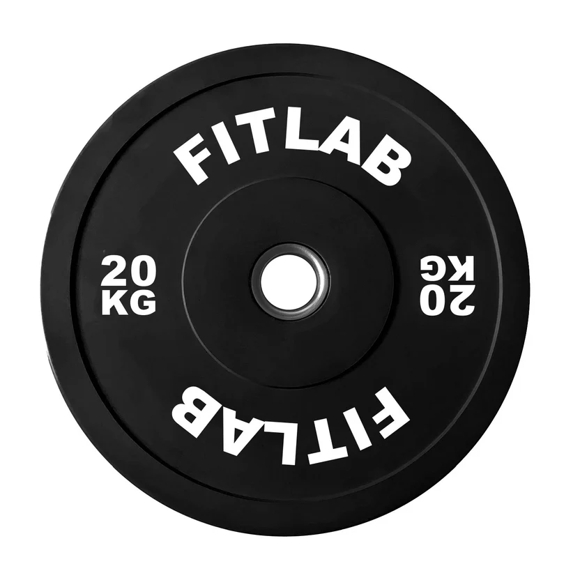 FITLAB Premium Black Bumper Plates - 20kg (Pair)