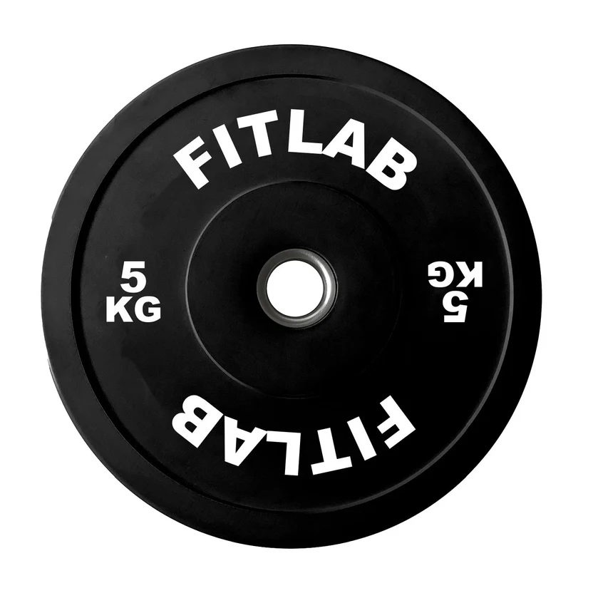 FITLAB Premium Black Bumper Plates - 5kg (Pair)