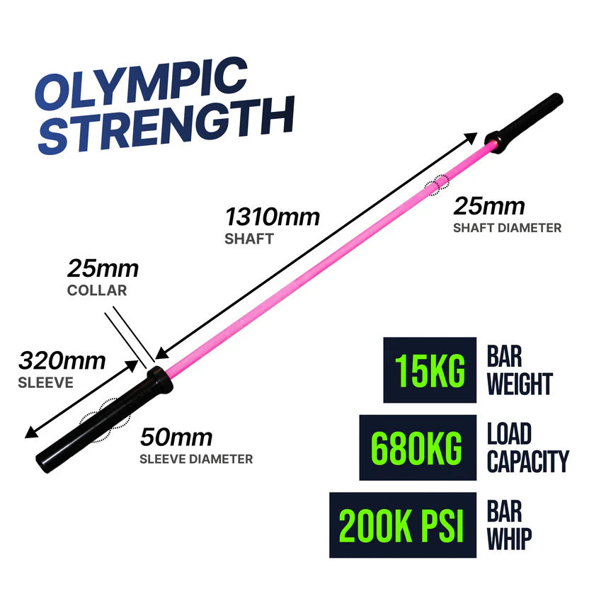 FITLAB 7' Olympic Pink Women's Barbell | 15kg
