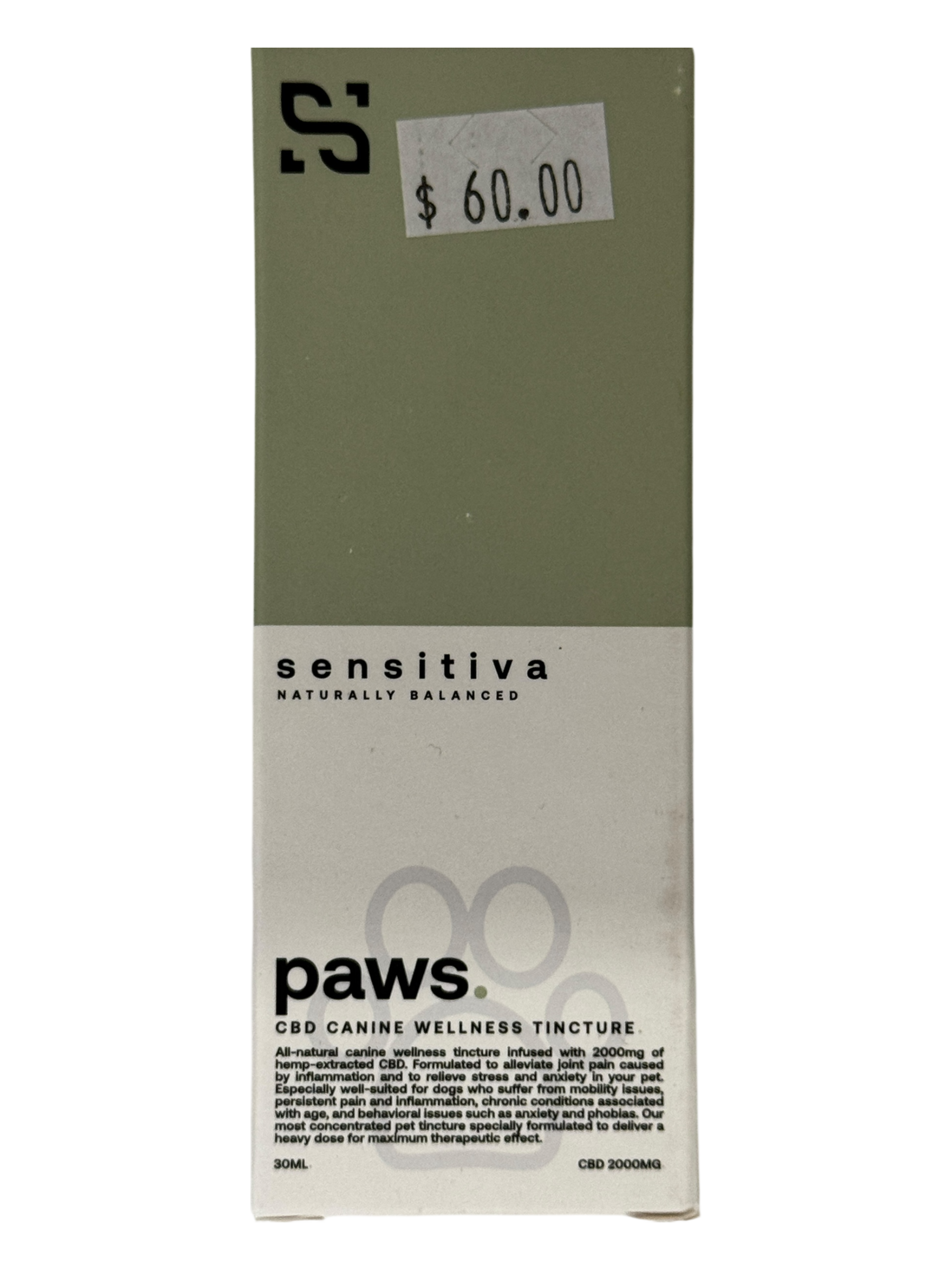 Paws Canine Wellness Tincture - CBD 2000