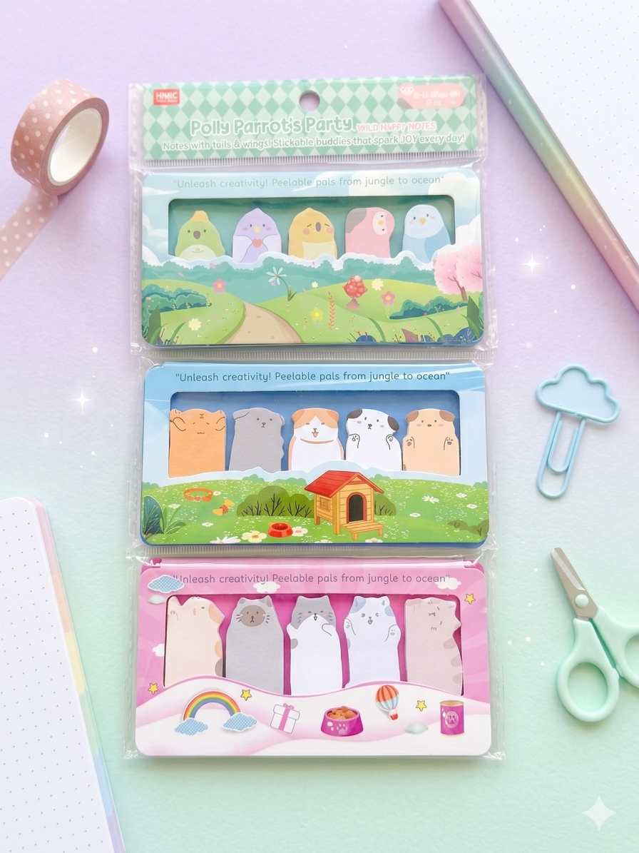 Cute Animal Sticky Notes Set