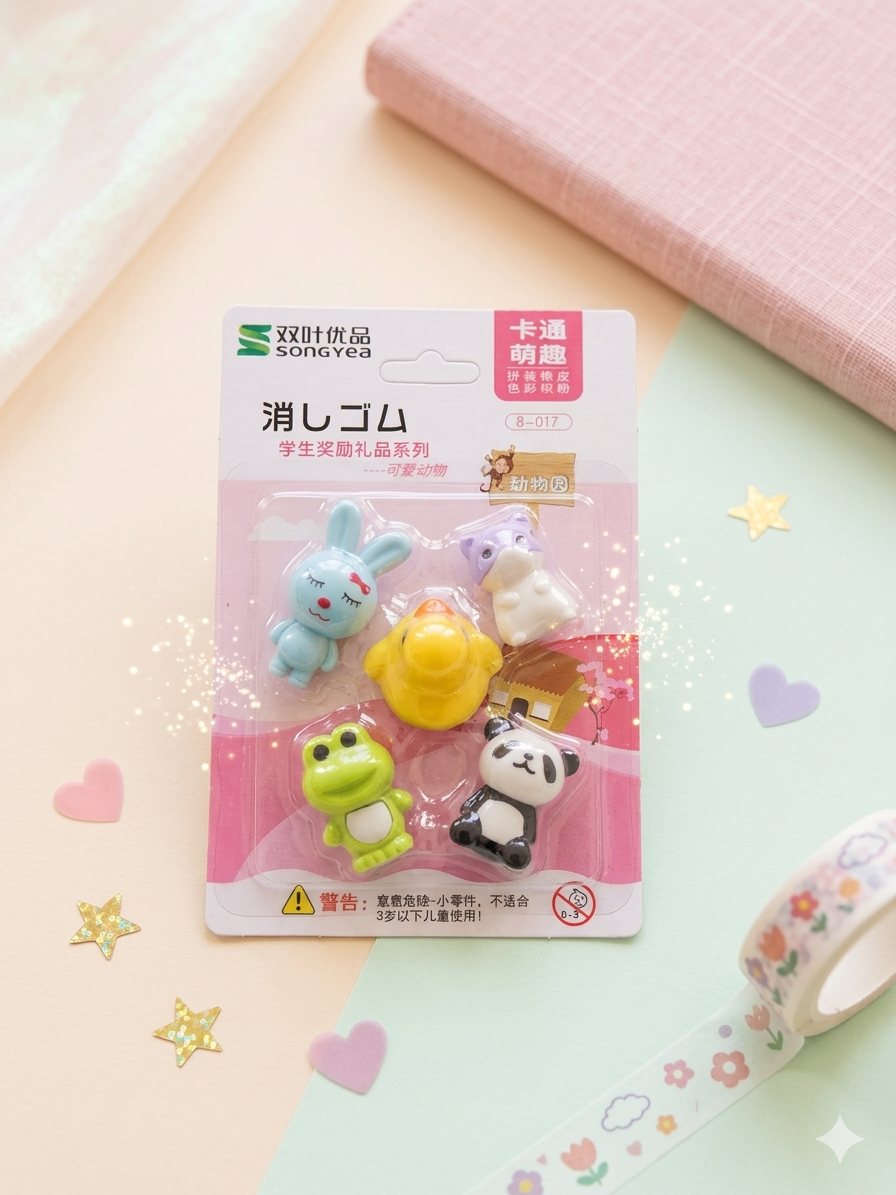 Cute Animal Shaped Erasers