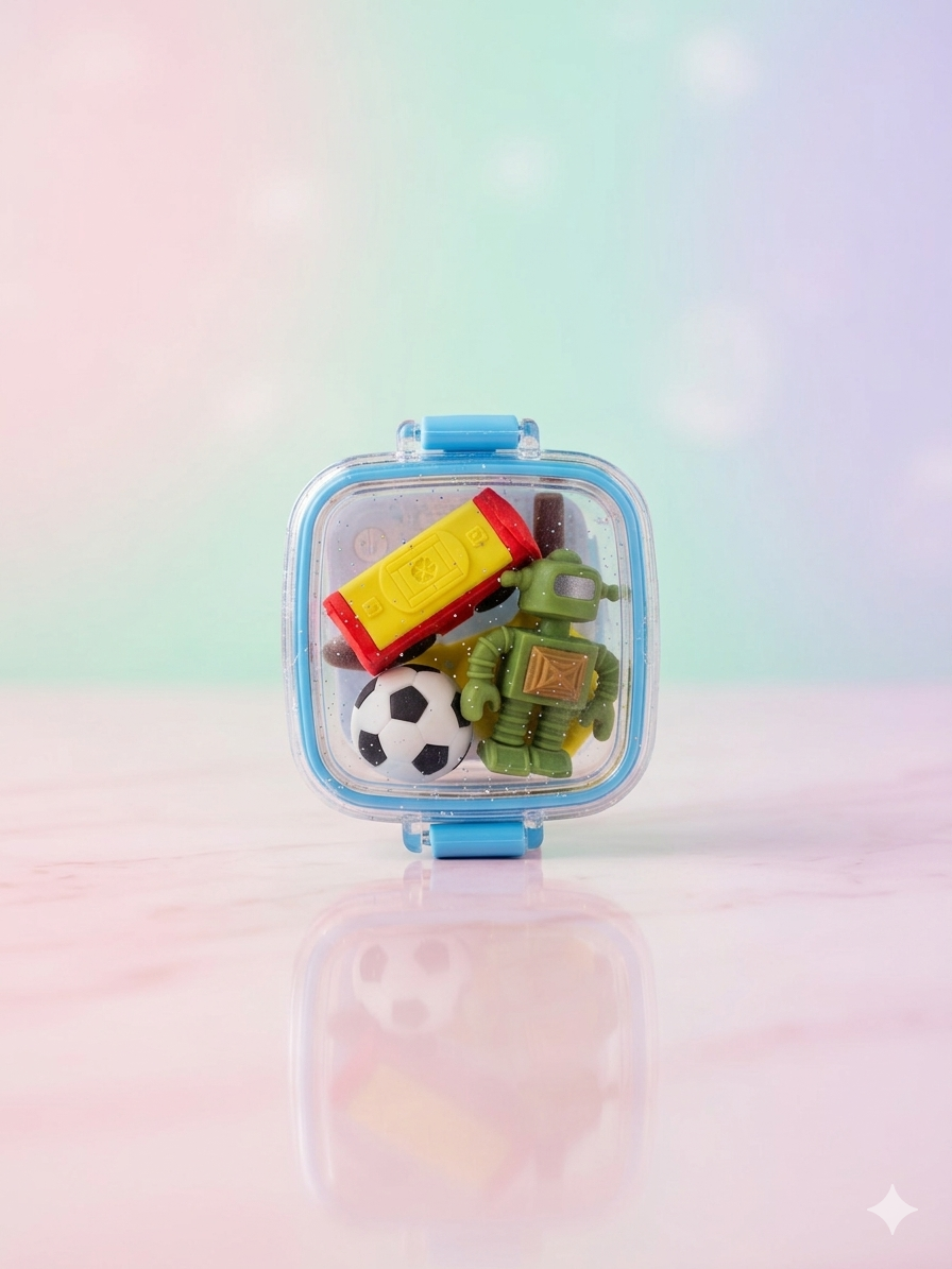 Small Tiffin Box - Set of assorted eraser