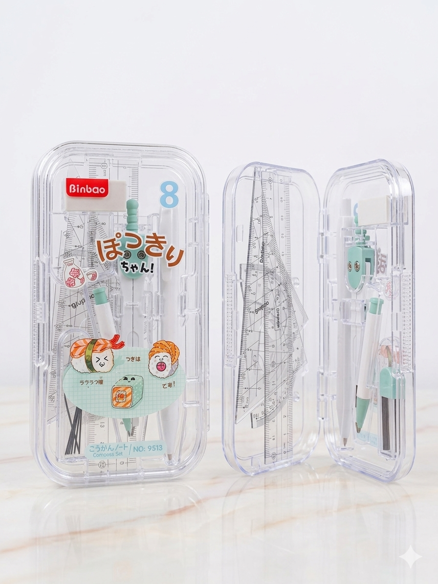 Binbao 8-Piece Geometry Set (Random Color)
