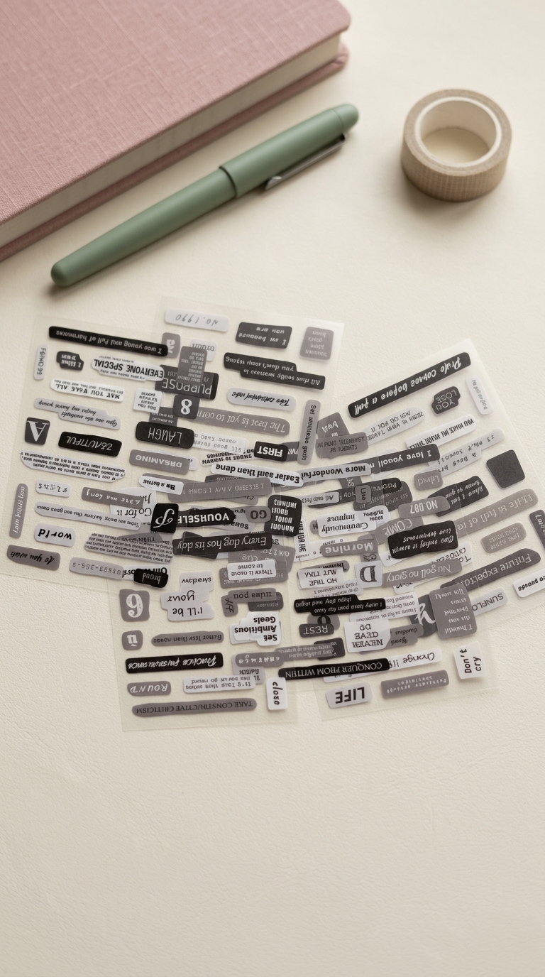 Minimalist Typography Stickers