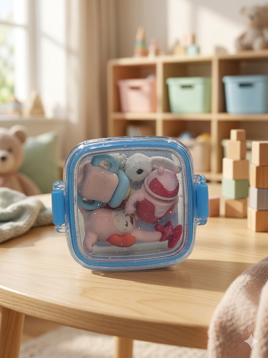 Small Tiffin Box - Set of assorted eraser