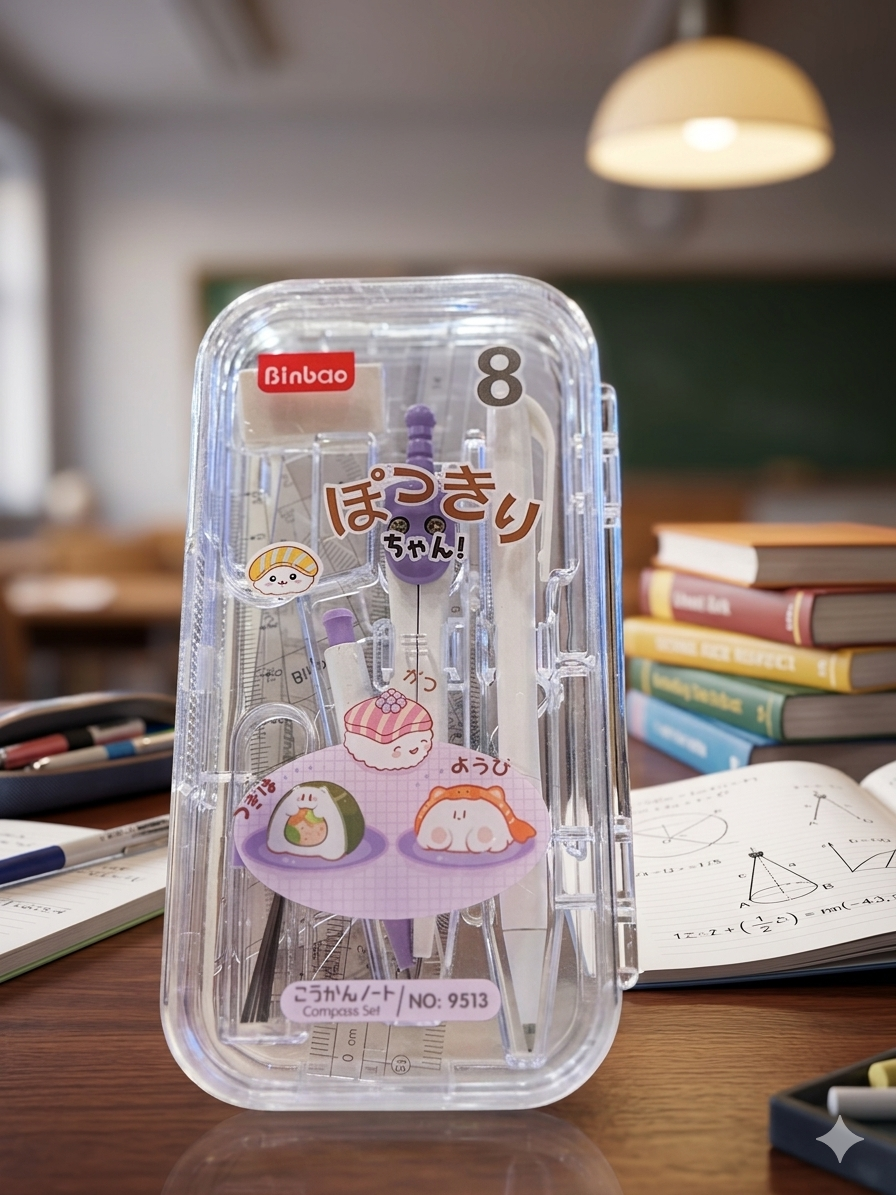 Binbao 8-Piece Geometry Set (Random Color)