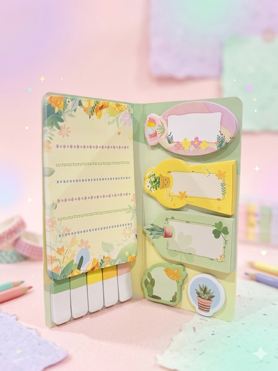 Floral Sticky Notes Set