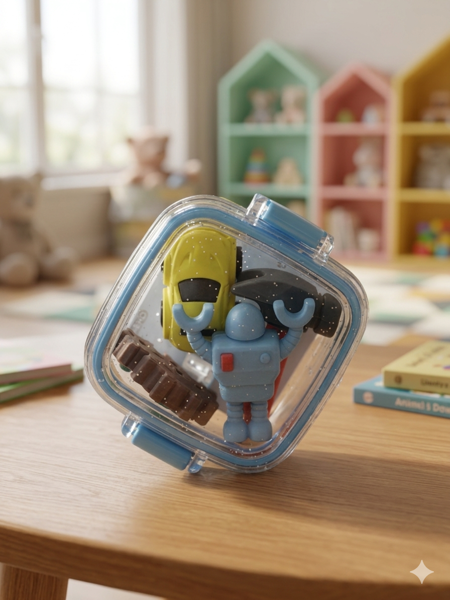 Small Tiffin Box - Set of assorted eraser