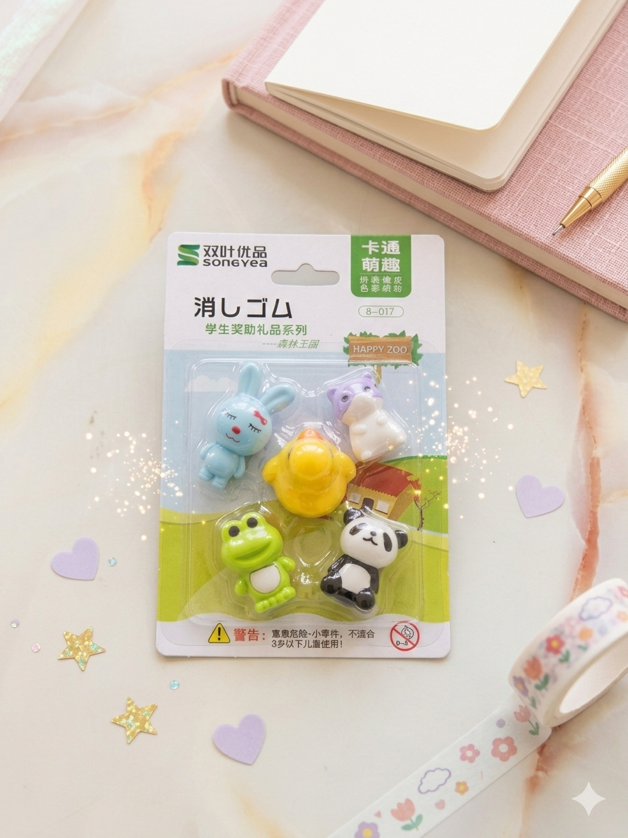 Cute Animal Shaped Erasers