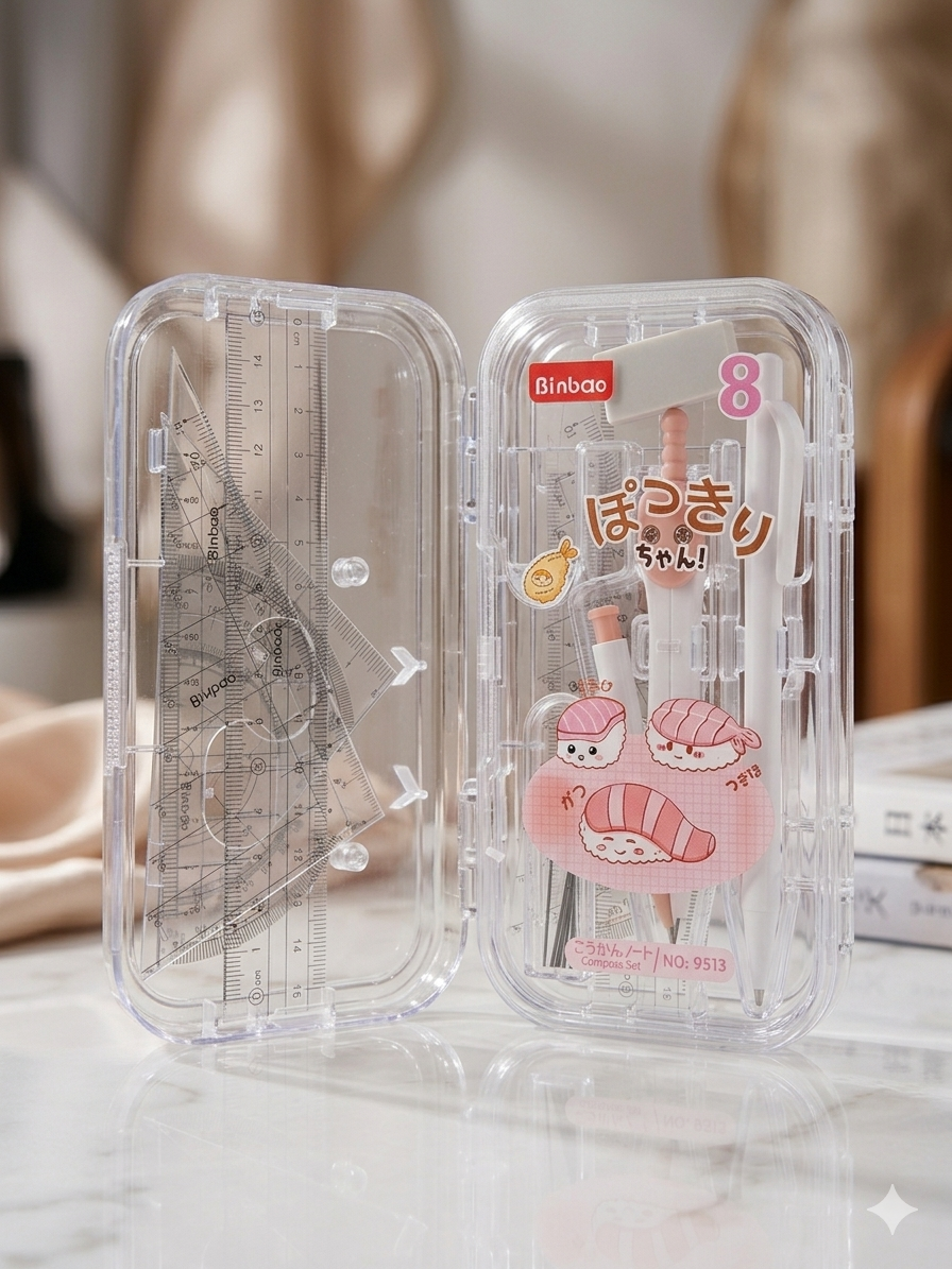 Binbao 8-Piece Geometry Set (Random Color)