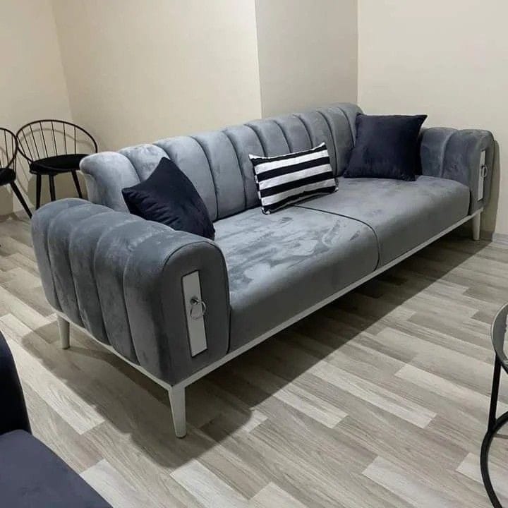 Modern Grey Velvet Sofa