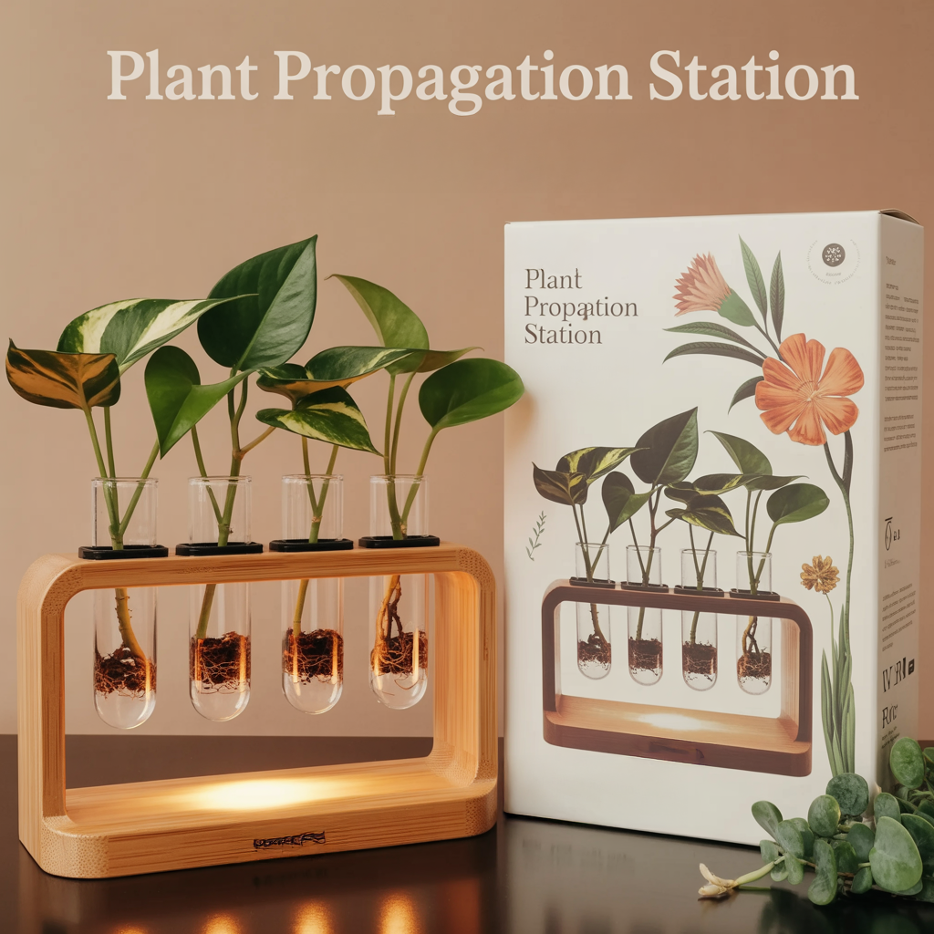 Plant Propagation Station with Wooden Stand
