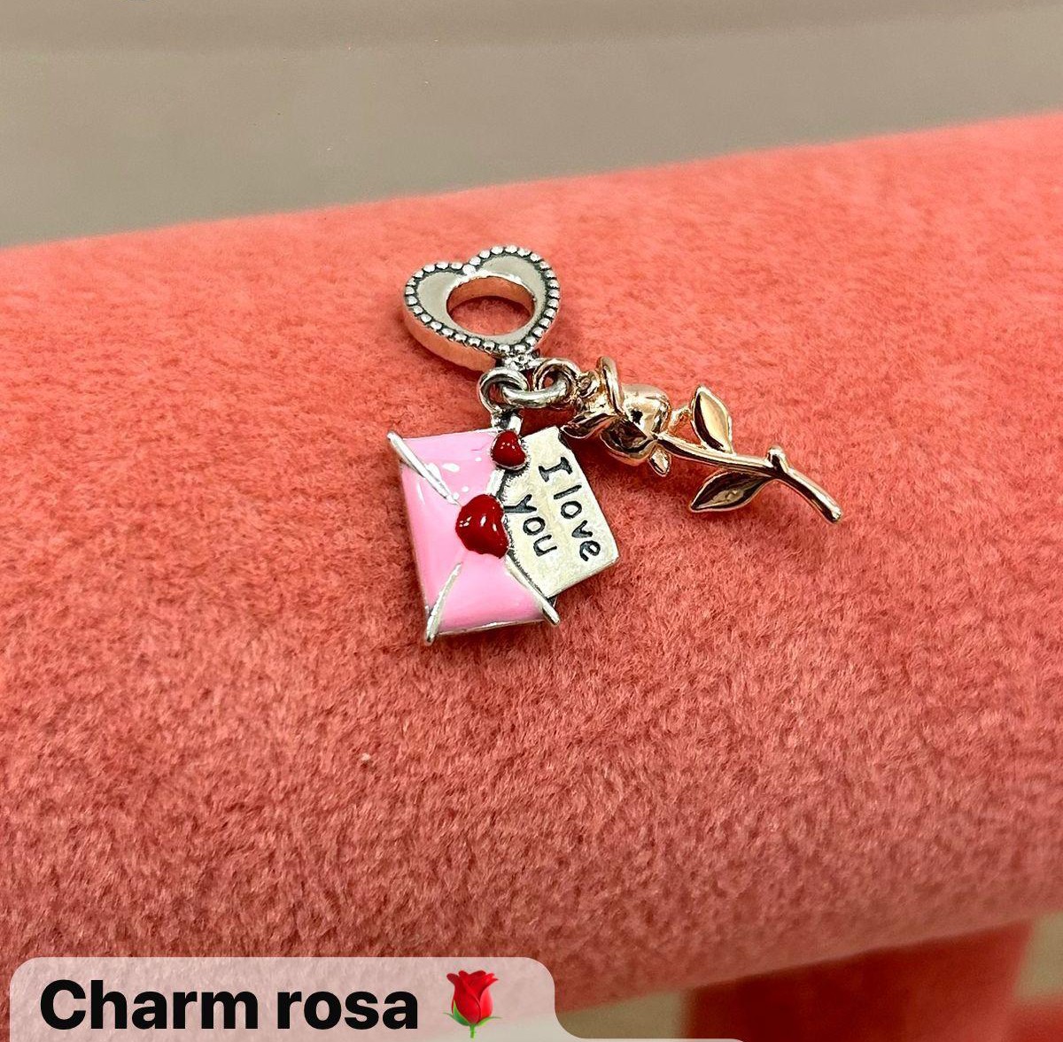 Charm rosa 'I love you'