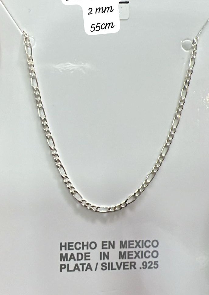 Cadena Plata 55 cm, 2mm 
