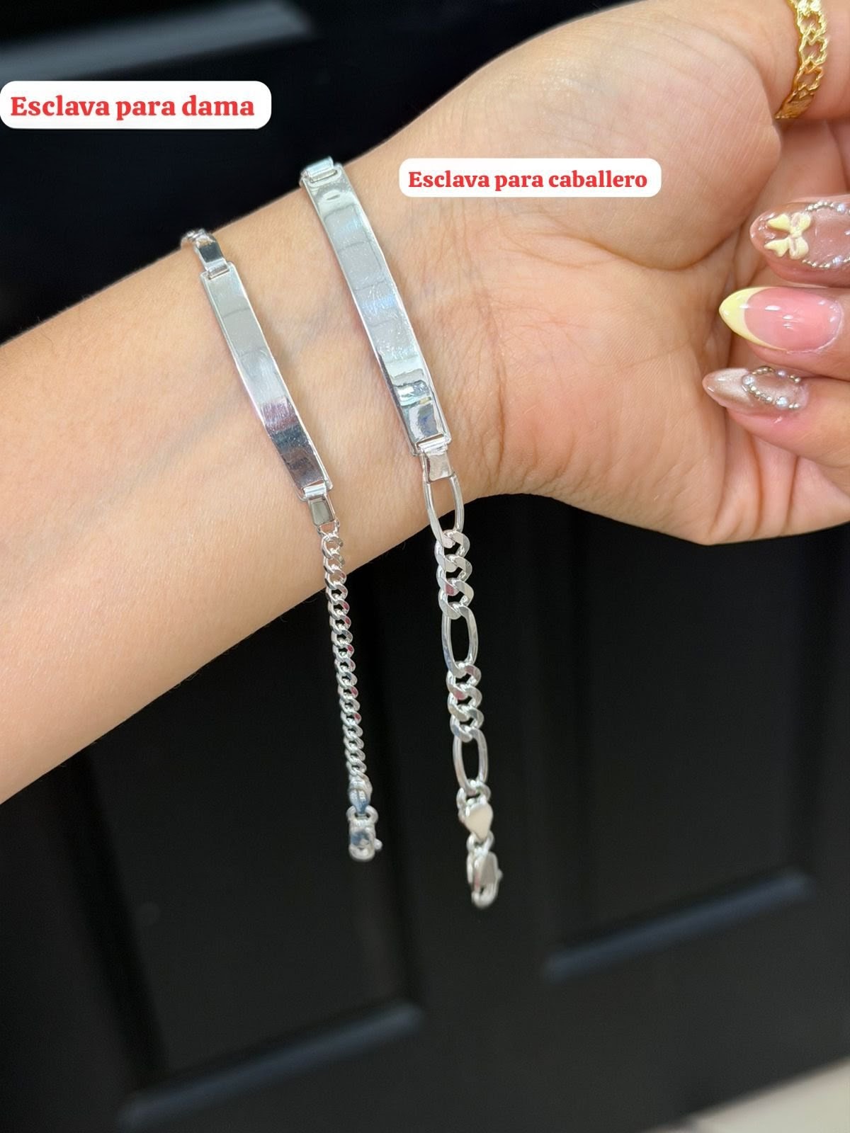 Esclavas de plata para dama y caballero