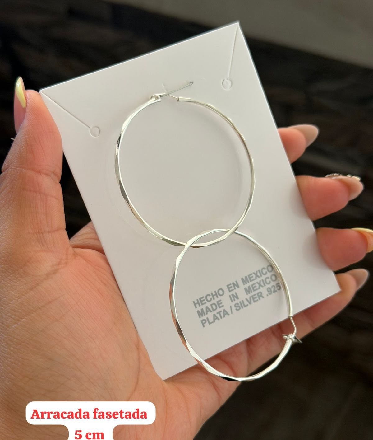 Arracadas de plata 5 cm