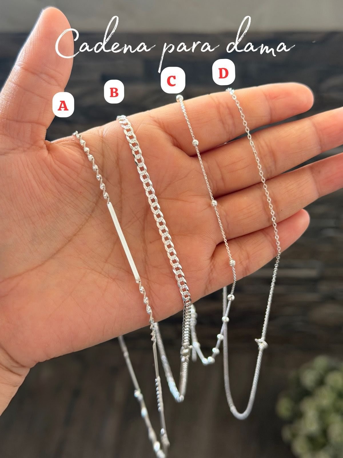 Cadenas de Plata para Dama
