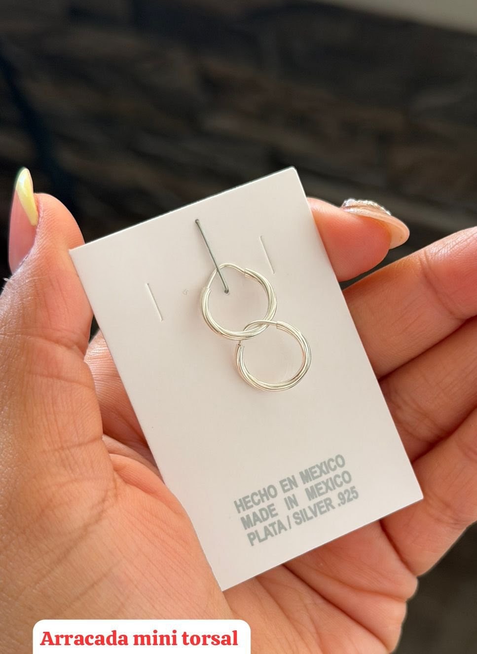 Arracada Mini Torsal Plata 