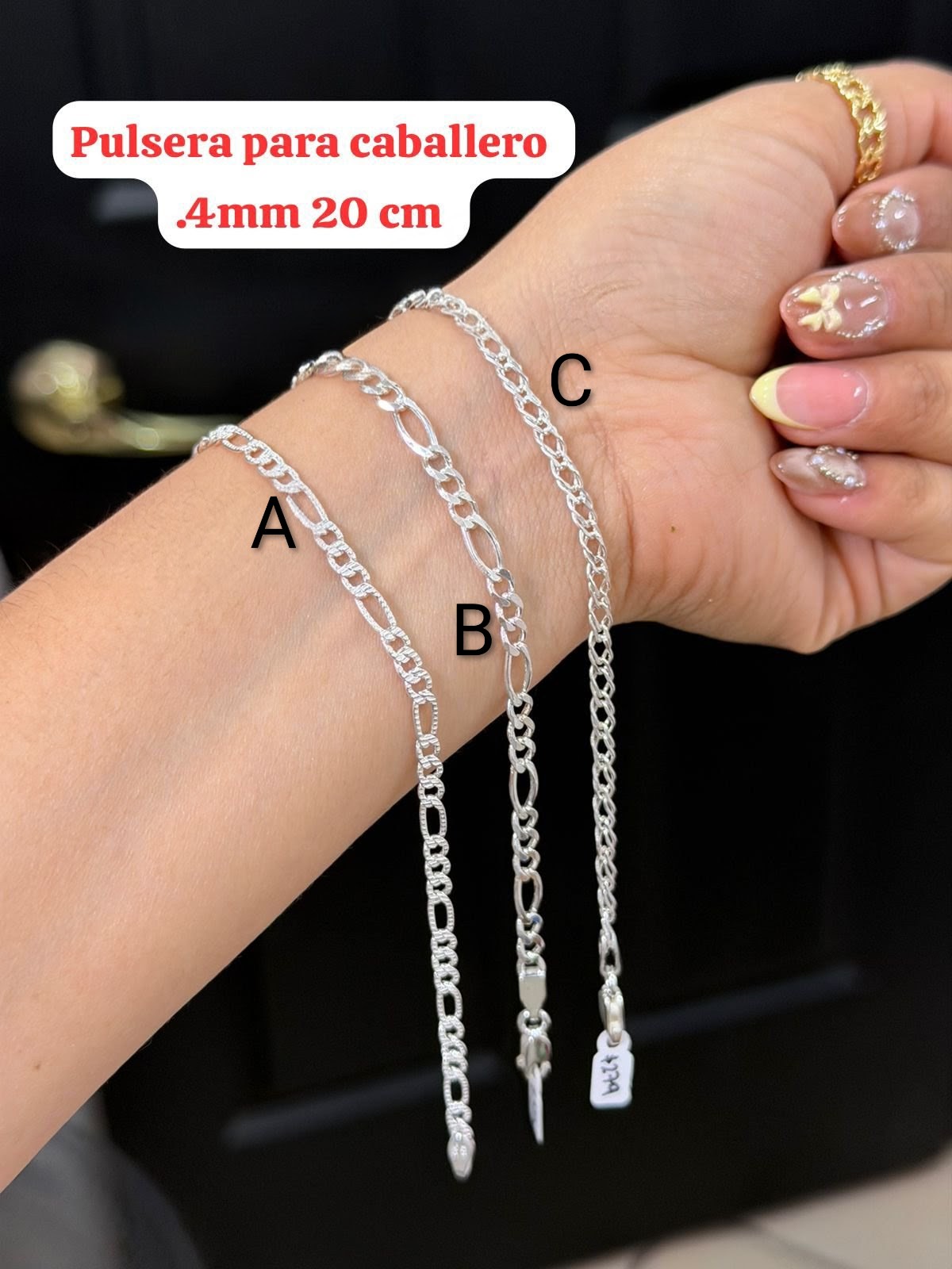 Pulsera para caballero de plata