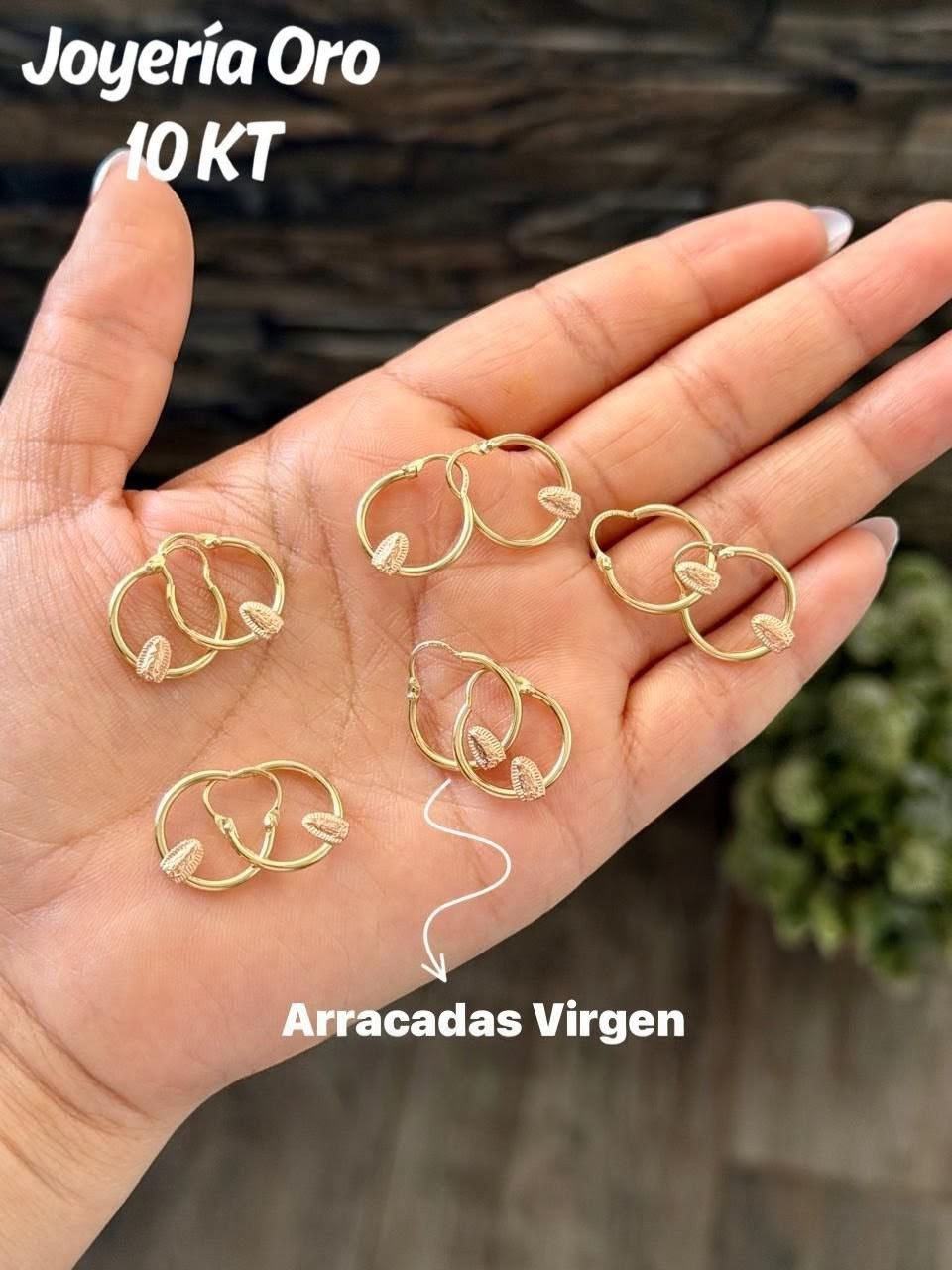 Arracadas Virgen de Oro 10KT