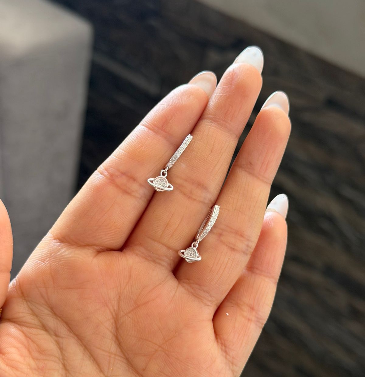 Aretes Saturno Plata