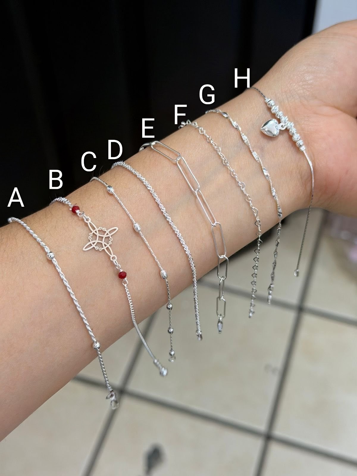 Pulseras de Plata Ajustables