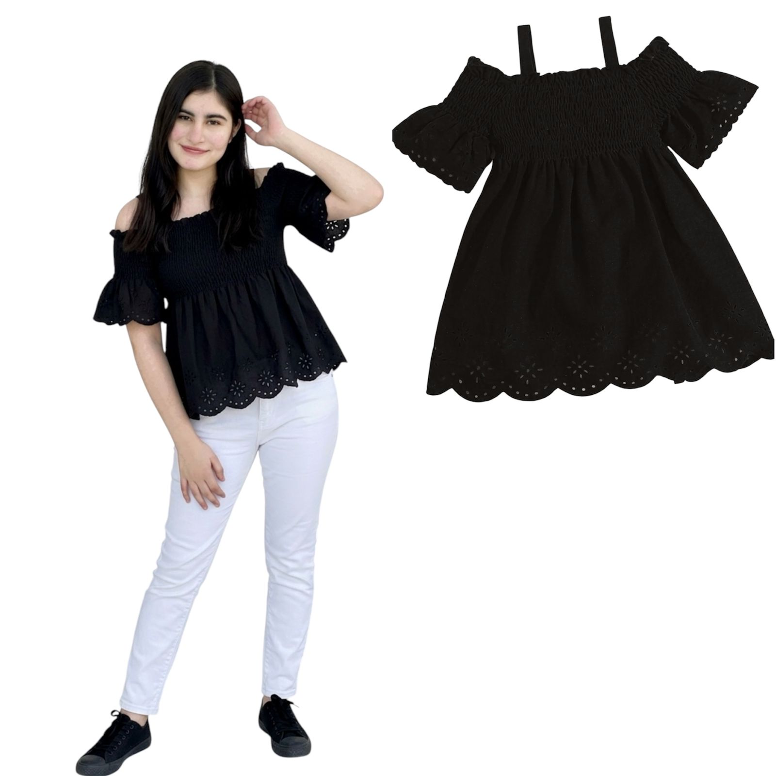  Black Off-Shoulder chic top