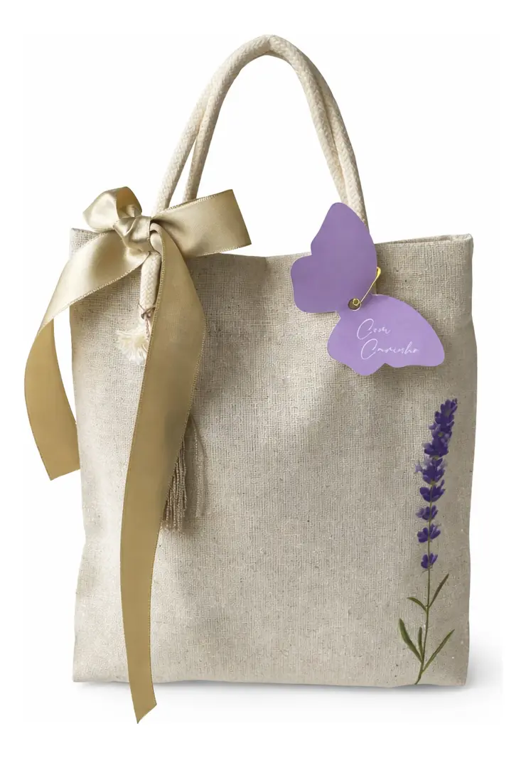 Sacola de Linho Llavanda 25 x30 cm