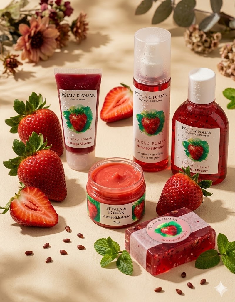 Kit de Cuidados Corporais Morango