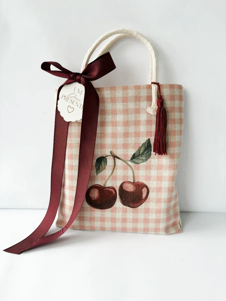 Sacola Linho Cereja 25x30 cm
