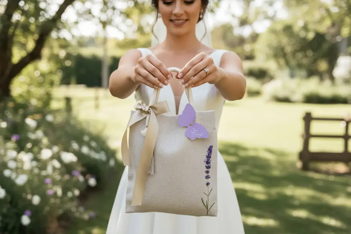 Sacola de Linho Llavanda 25 x30 cm