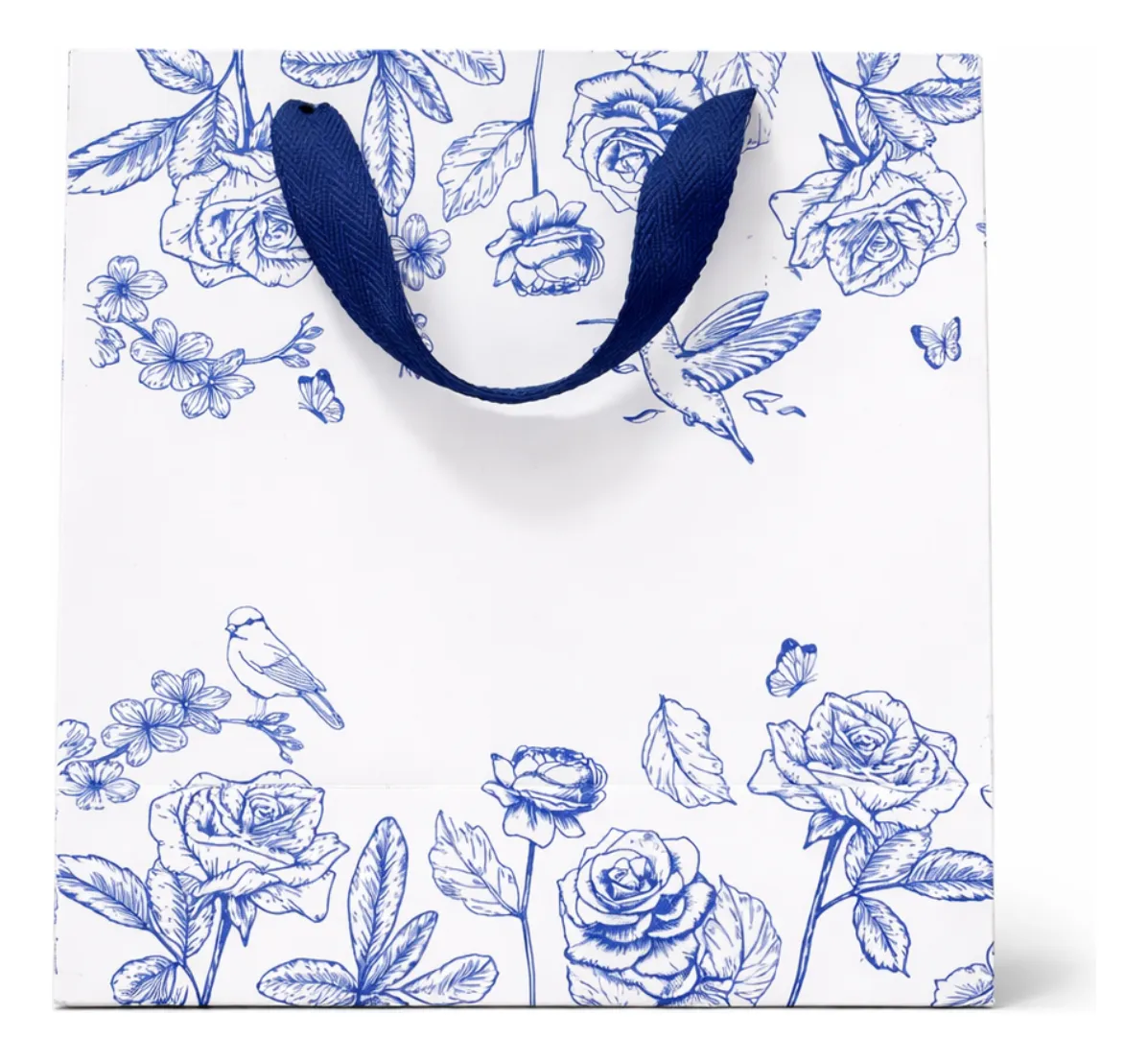 Sacola de Presente Floral Azul - 23x23
