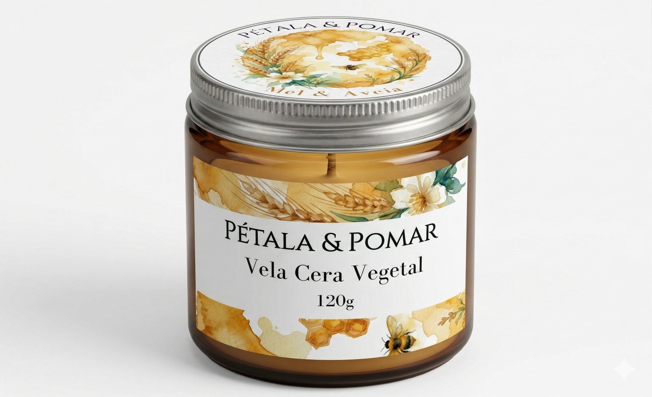 Vela Cera Vegetal Pétala & Pomar - MEL & AVEIA