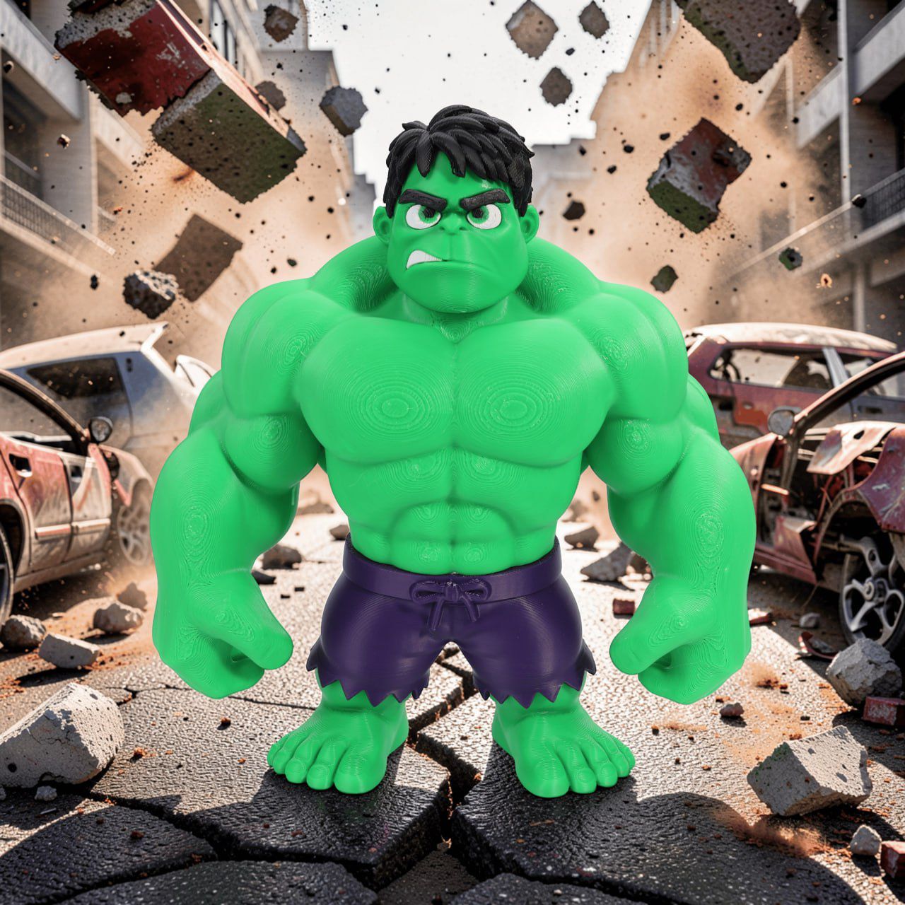 Boneco Super Herói Verde feito em impressão 3d