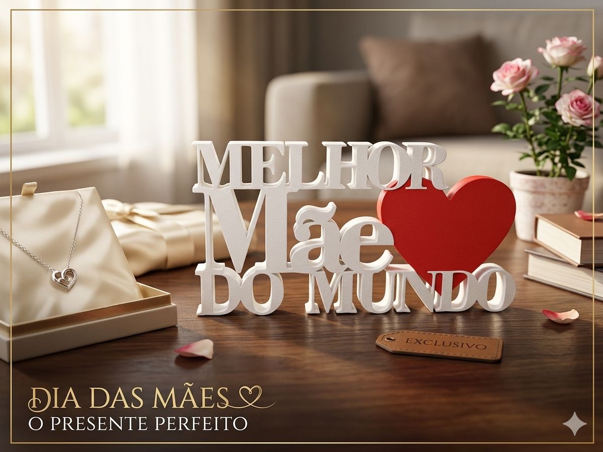 Placa Decorativa 'Melhor Mãe do Mundo'