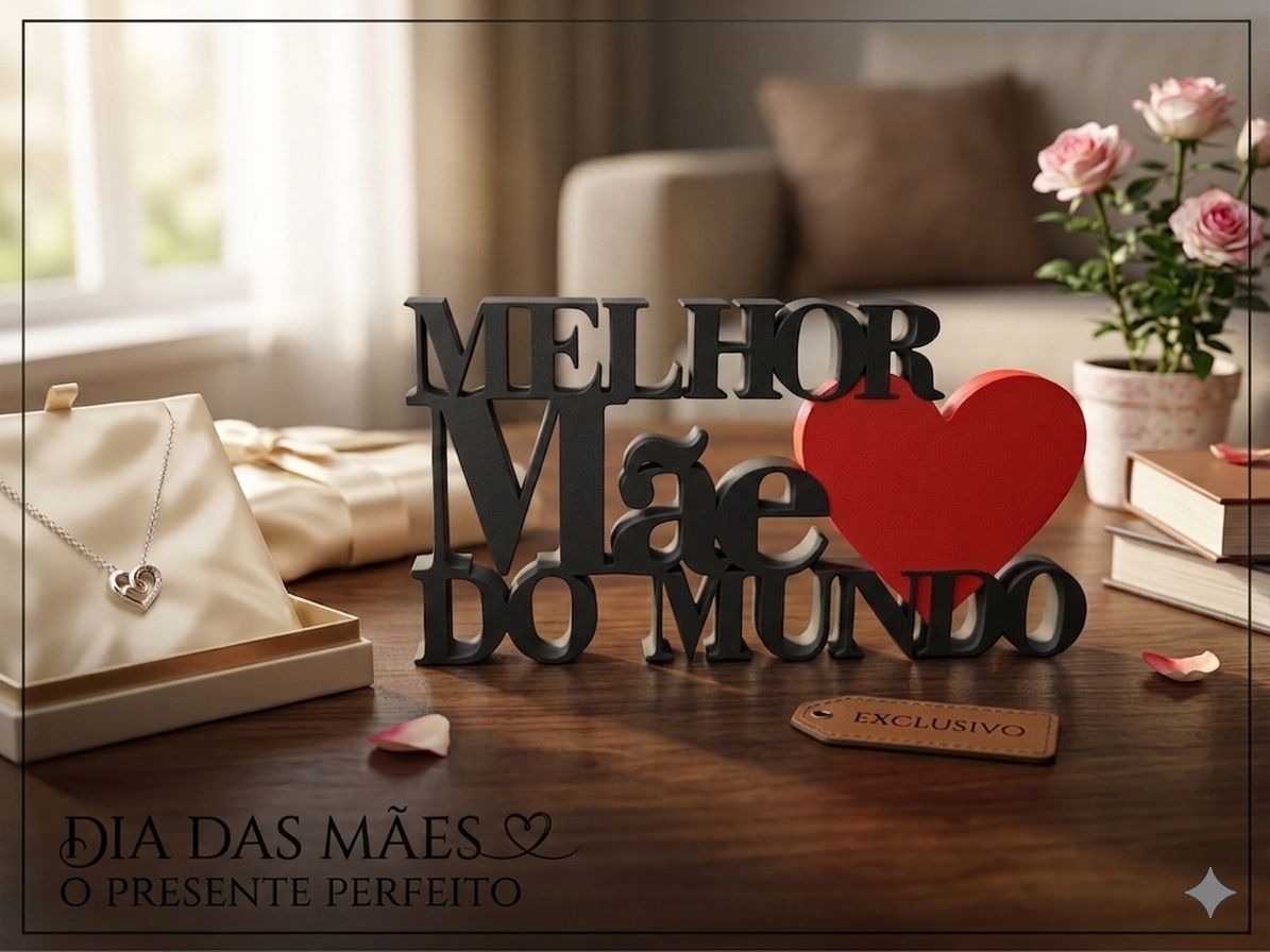 Placa Decorativa 'Melhor Mãe do Mundo'