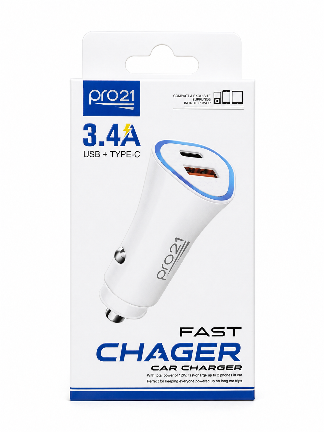 ADAPTADOR AUTO PRO21 3.4A
