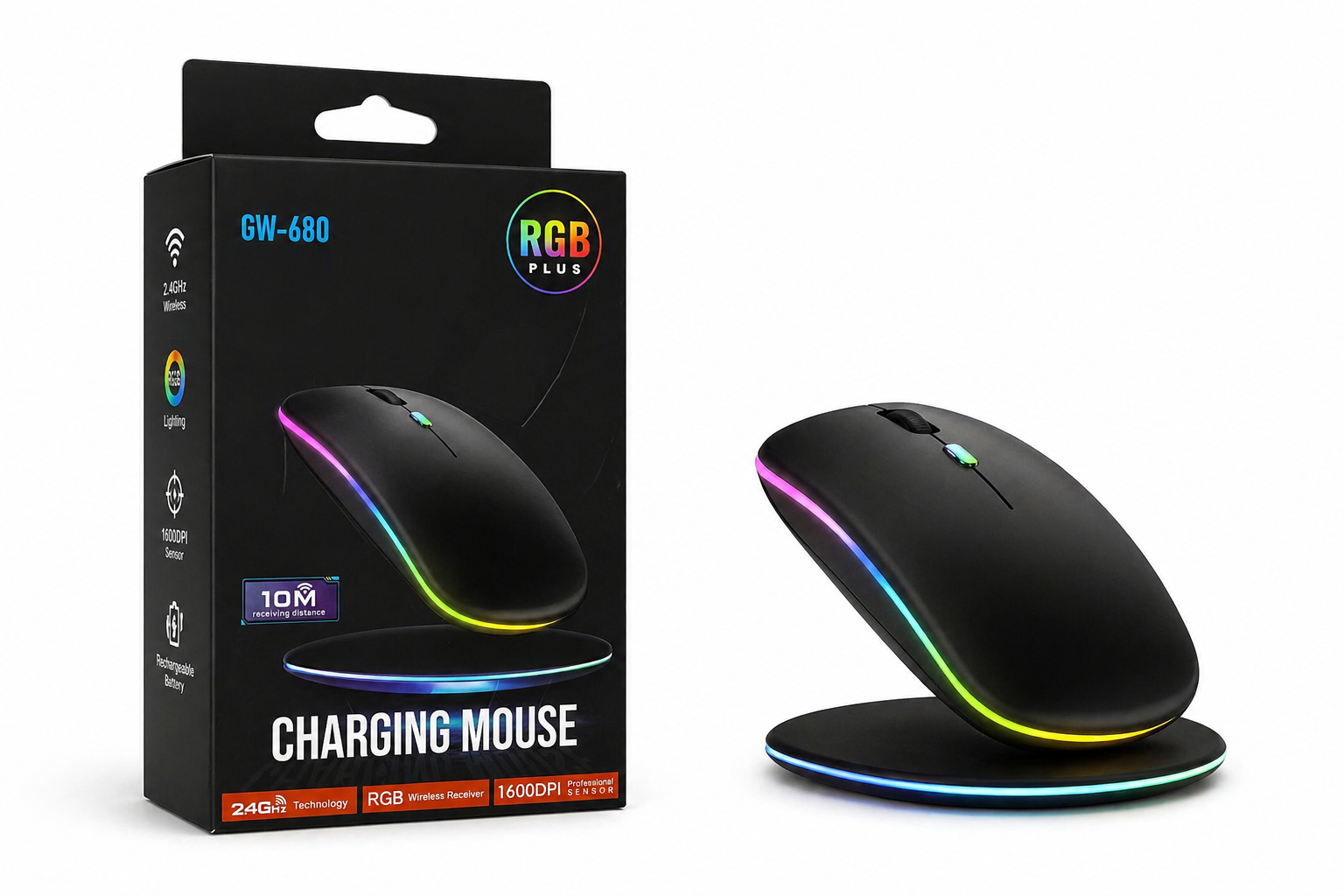Mouse inalámbrico RGB