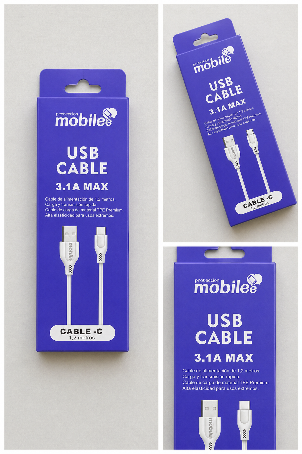 Cable USB-C 1,2m 3.1A