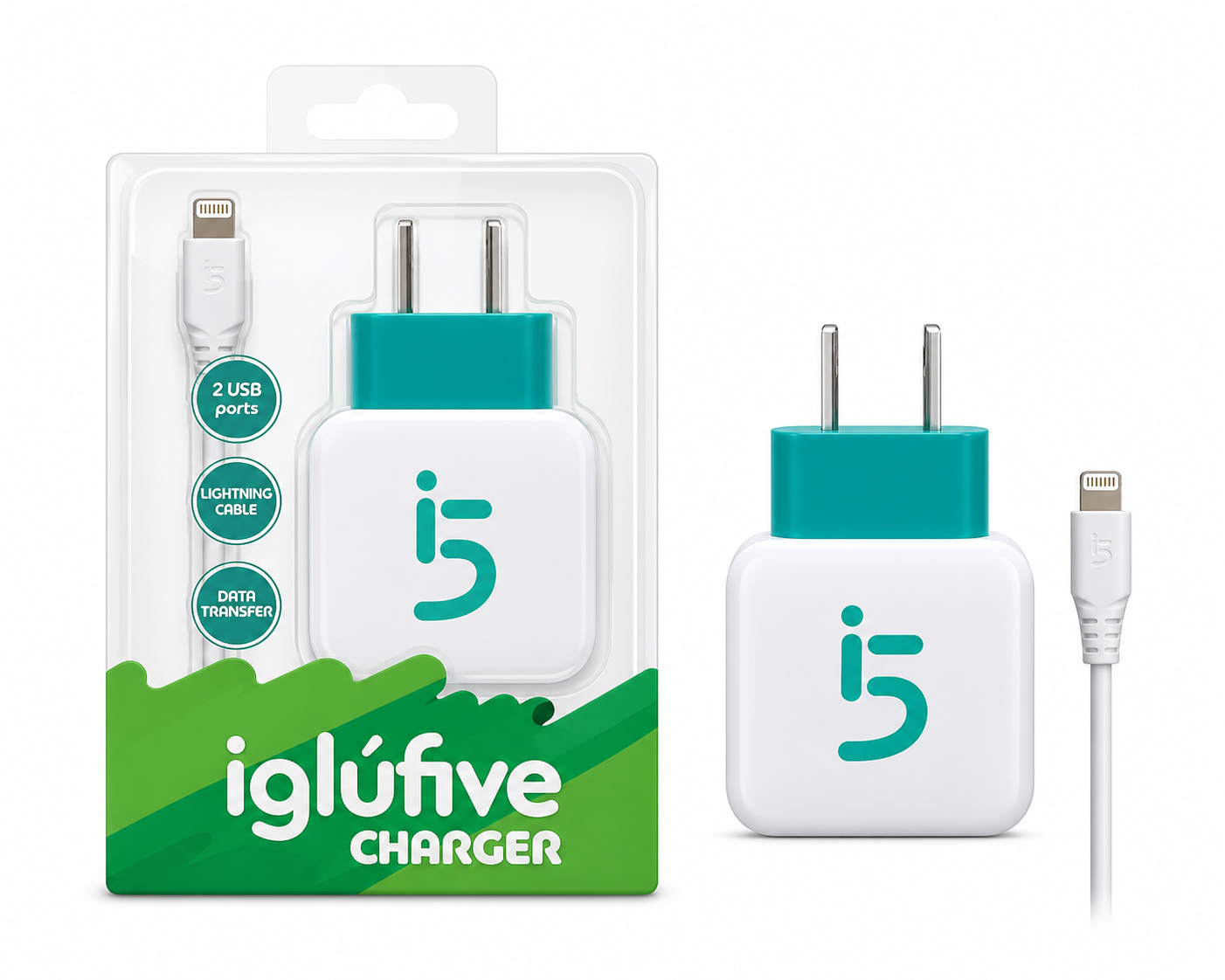 CARGADOR USB A IPHONE IGLUFIVE 